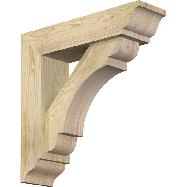 Ekena Millwork Olympic Traditional Rough Sawn Bracket w/ Offset Brace, Douglas Fir, 6"W x 22"D x 22"H BKT0604X22X22OLY01RDF - main